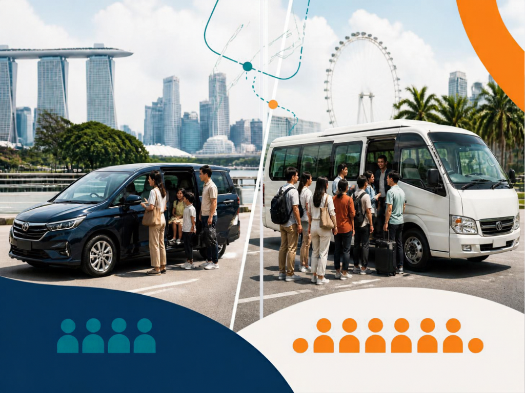 Which rental fits a group of 6 to 12 in Singapore?