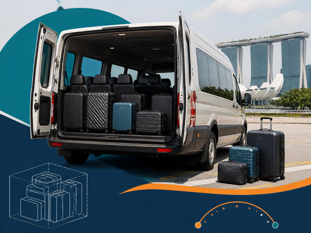 How many suitcases fit in a 13-seater?